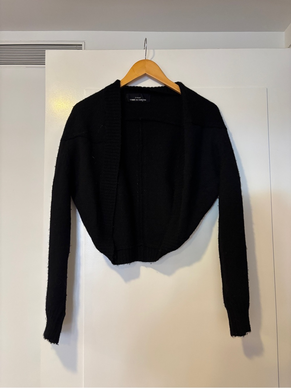 Comme des Garcons Black Cropped Open-Front Cardigan